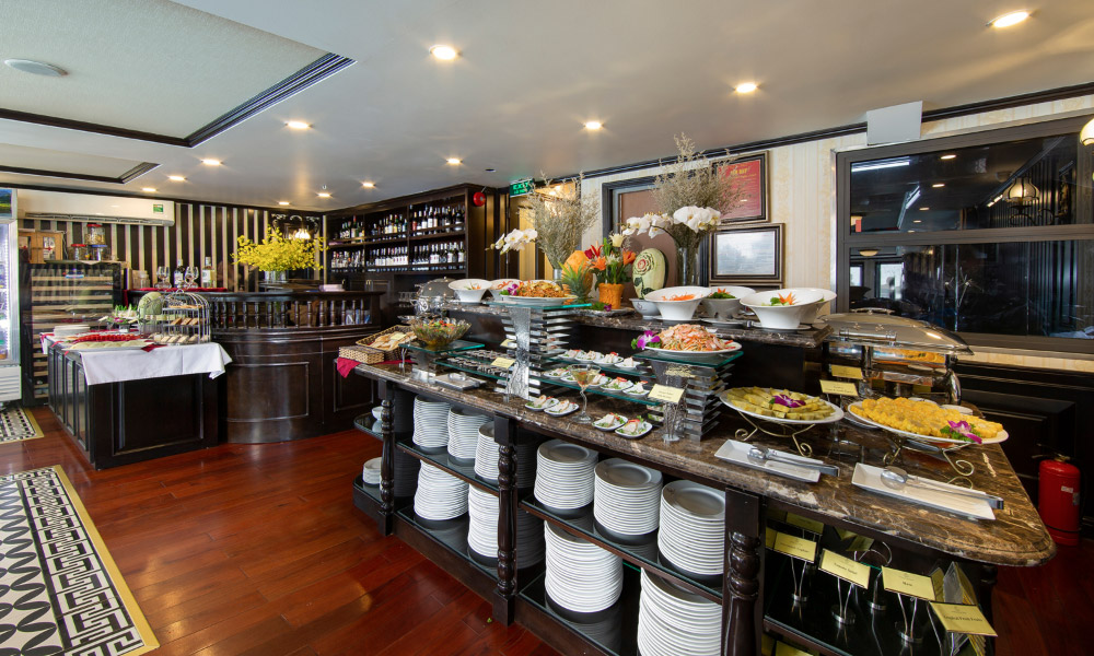 The buffet station on Athena Royal Cruise.