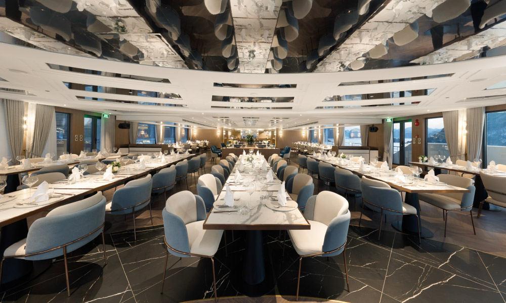 view of tables and chairs in dining of the bay restaurant