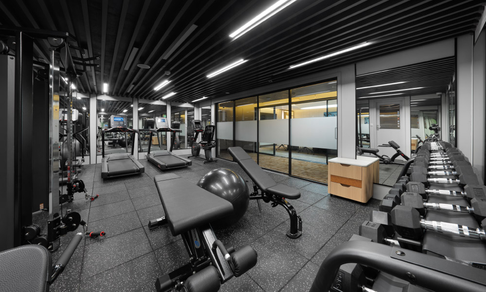 gym room with high-end equipment