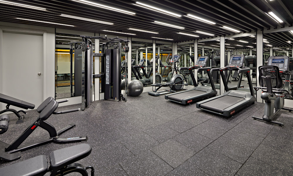 the gym with running machines