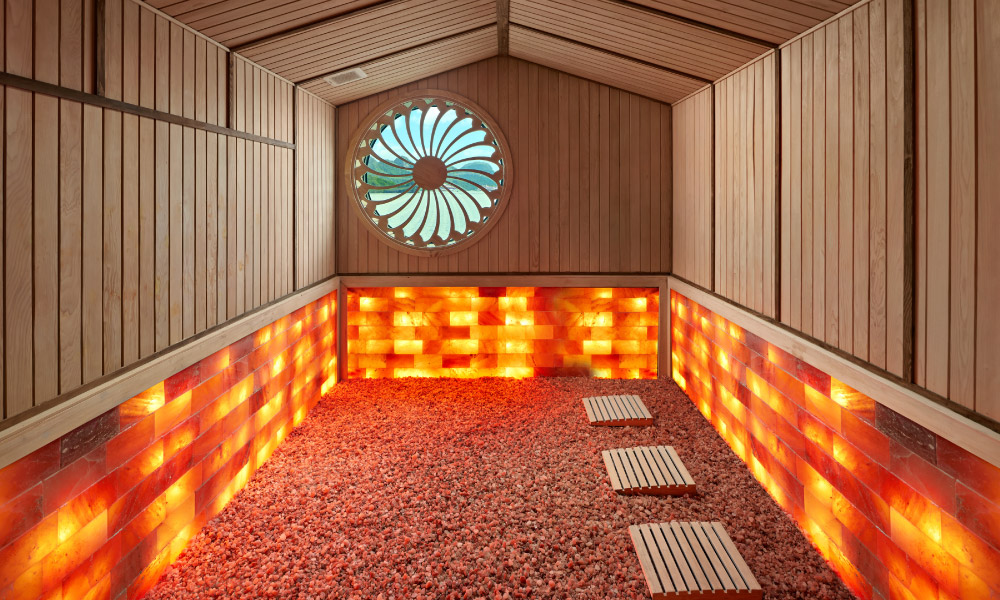 the hot sauna stone room