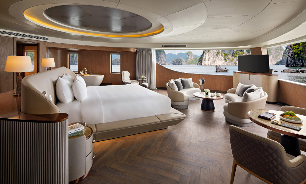 Overview of the president suite on grand pioneers 2 cruise.