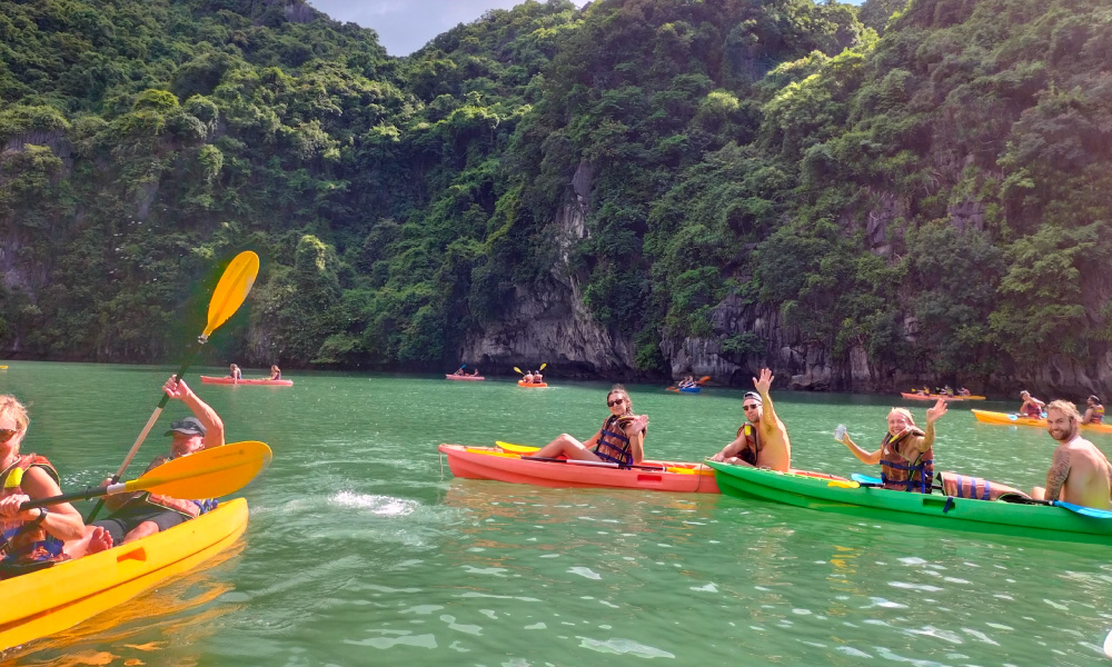 Guests of Hercules Luxury kayaking activity.