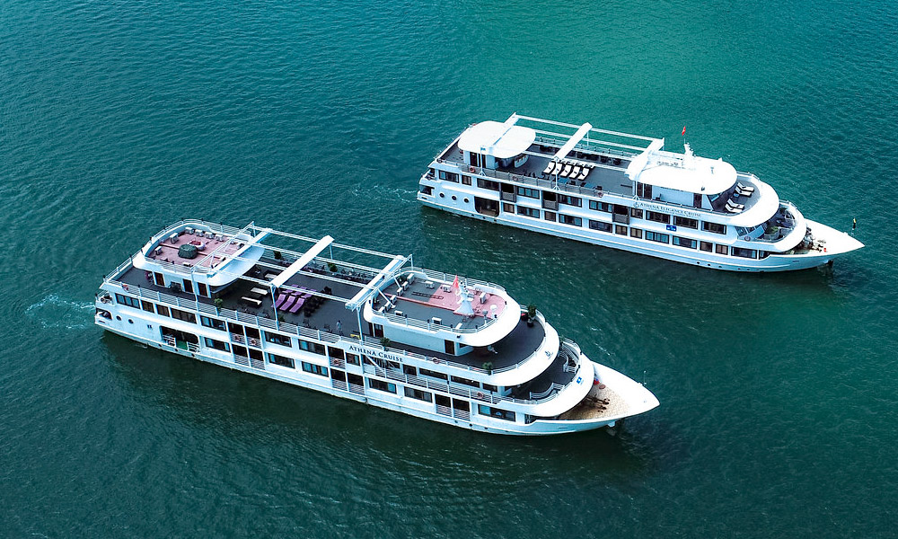 The two Athena cruises looking from above.