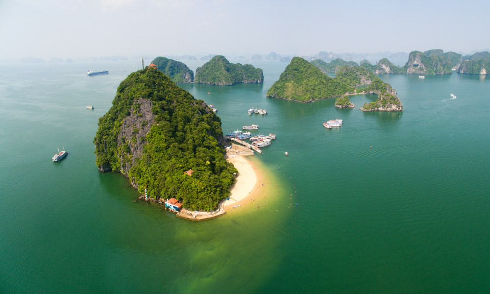 panorama of ti top island in halong