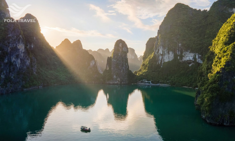 A lake among Lan Ha Bay islands.