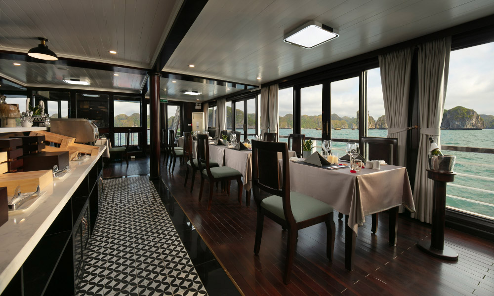 the lily luxury restaurant with big sea-view windows