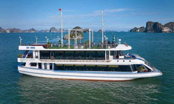 Close up of Sea Lion Luxury Day Cruise in Halong.