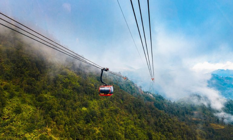 A cable car to Fansipan mountain.