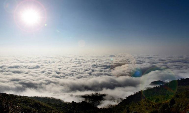 Cloud sea on Ha Giang mountains.