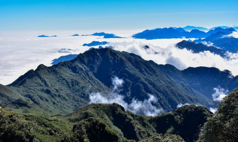 Sea of clouds over the mountains,