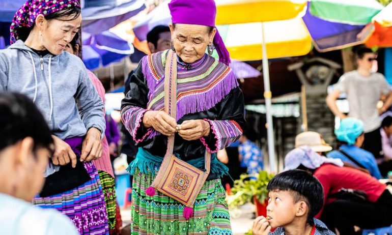 Ethnic women in a market.