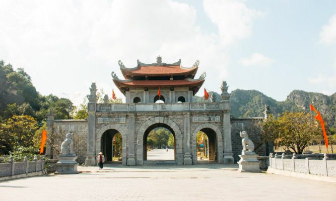 The gate of Hoa Lu Ancient Capital in Ninh Binh, Vietnam.