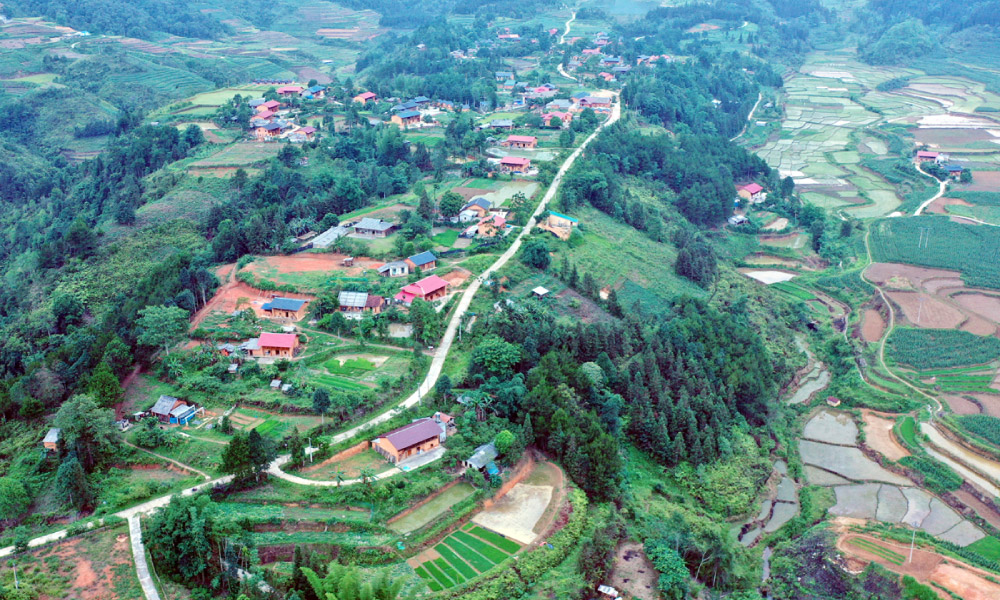 Nam Dam village from above.