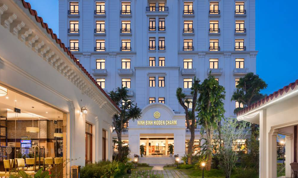 Front view of Ninh Binh Hidden Charm Hotel.