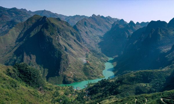 Panorama of Nho Que river and Tu San canyon.