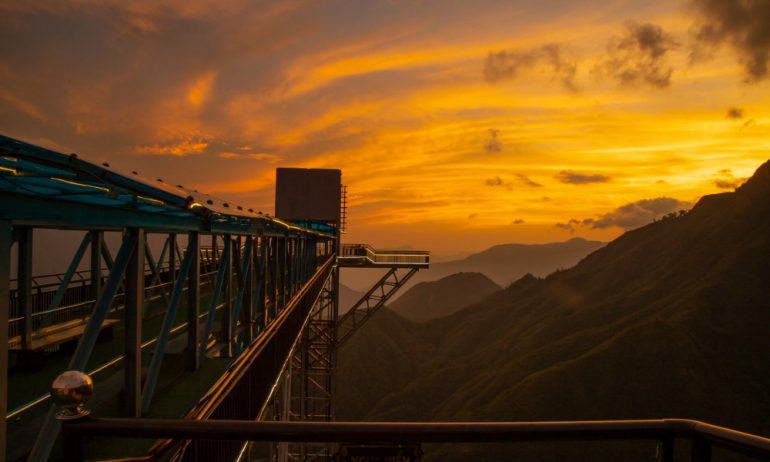 Panorama of sunset in Sapa.