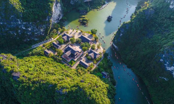 Trang An pagoda view from above.