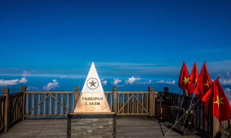 The Fansipan summit viewpoint.