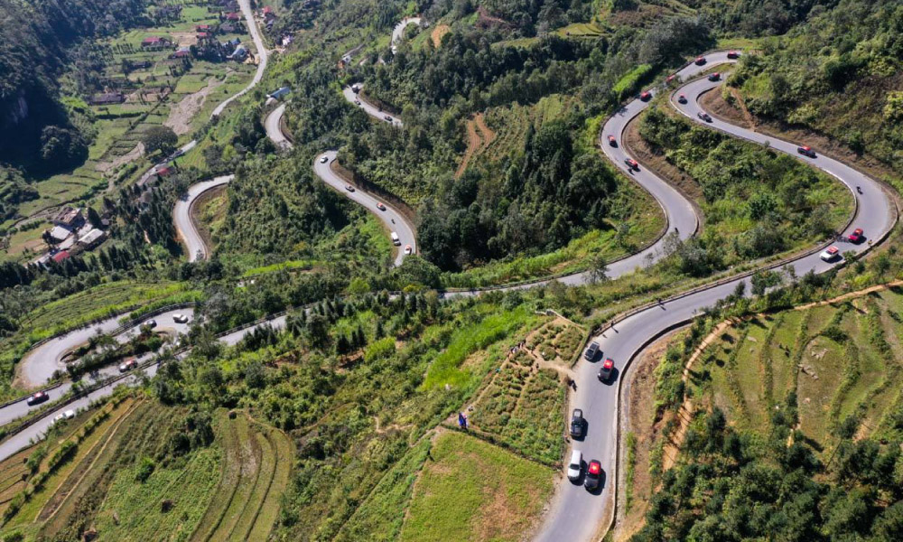 Ha Giang loop from above.