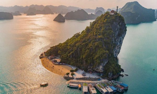 Ti Top Island during sunset.