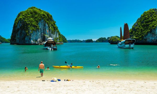 A beach in Bai Tu Long Bay.