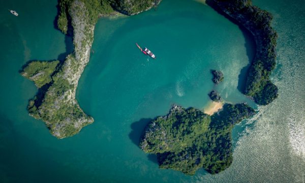 Bai Tu Long Bay islands from above.