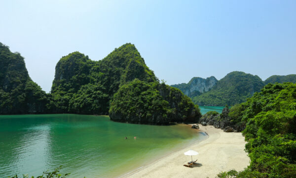 Overview of Trong and Trinh Nu Caves exterior.