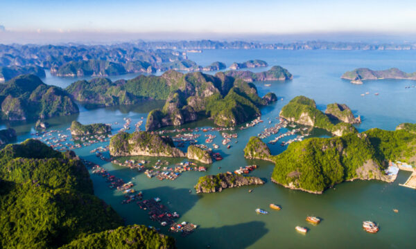 Panorama of Cai Beo Fishing Village.