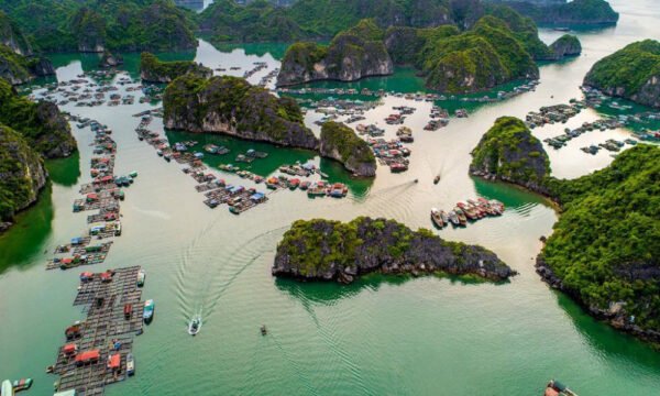 Cai Beo fishing village from above.