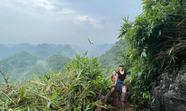 Guests hiking in Cat Ba National Park.