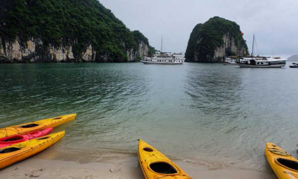A beach on Bai Tu Long Bay.