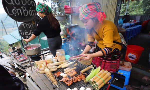 Food stall in Cat Cat Village.