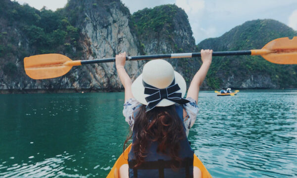 Kayaking in Lan Ha Bay.