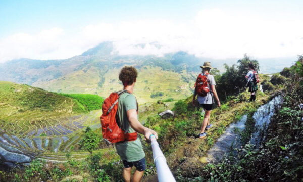 Trekking through the terraced fields of Lao Chai - Ta Van Villages.