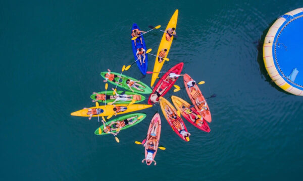 Kayaks in Tra Bau Fishing Village.
