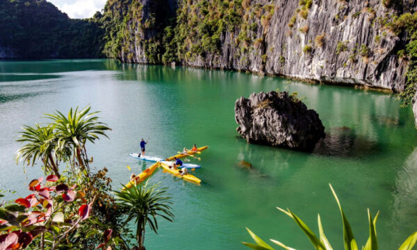 Kayaking near Cai Beo village.