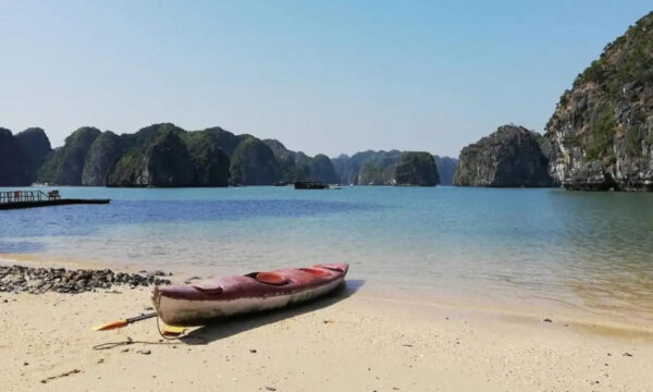 Lan Ha Bay islands from Van Boi Beach.