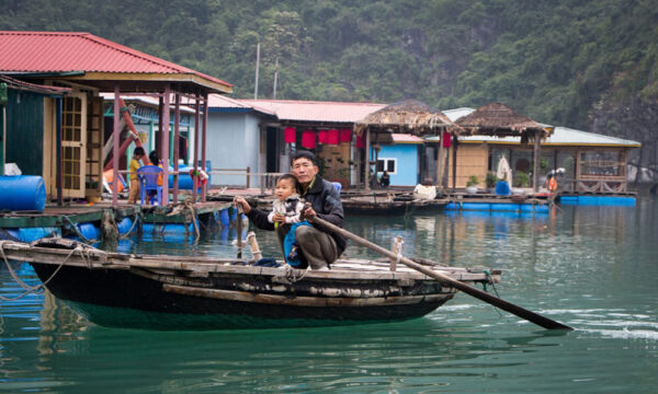 Local fishermen in Cua Van Fishing Village.