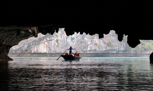 Looking through Dark & Light water cave.