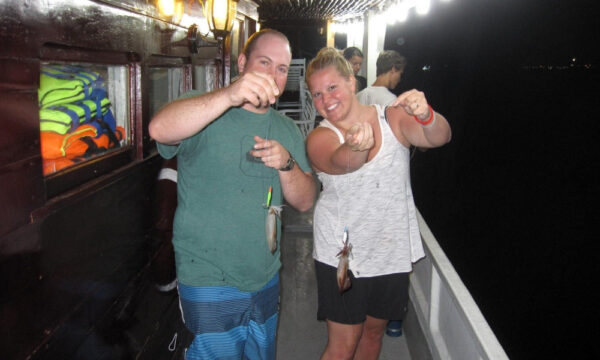 Night squid fishing in Ba Hang Fishing Village.