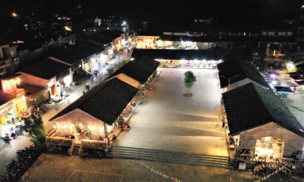 Nighttime view of Dong Van ancient town.