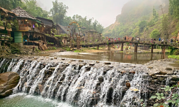 Center of Cat Cat Village in Sapa.