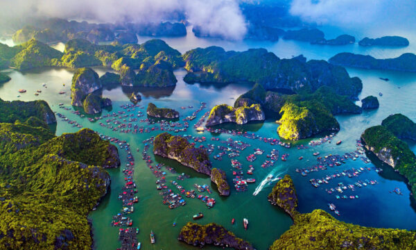 Cai Beo fishing village from above.