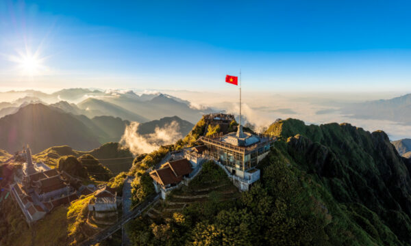 Panorama of Fansipan summit.