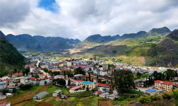 Panorama of Meo Vac Town.