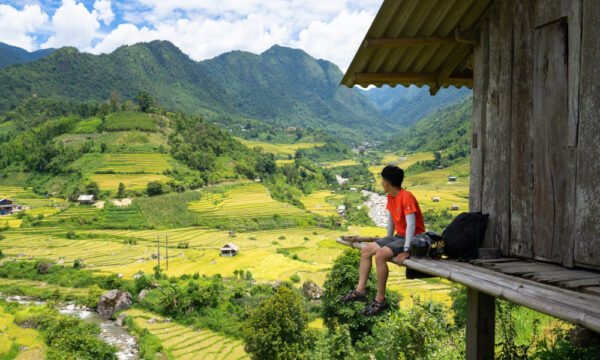 Sapa guest enjoying Nam Cang view.