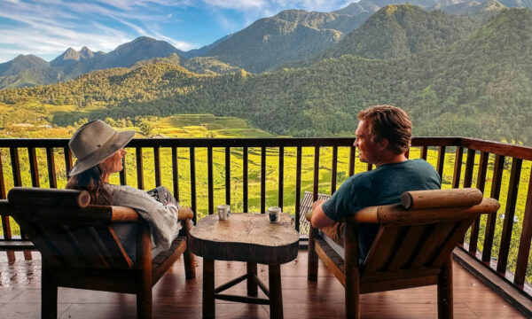 Guests enjoy the view of Sin Chai Village.