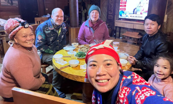 Sapa guests in a local house.