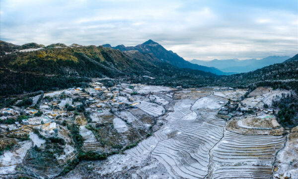 Sapa valleys in the snow.